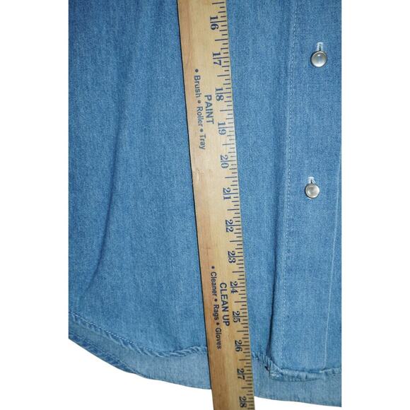 Vintage 1992 Looney Tunes Denim Shirt XL Bugs Bunny Tweety Sylvester Road Runner - Picture 5 of 6